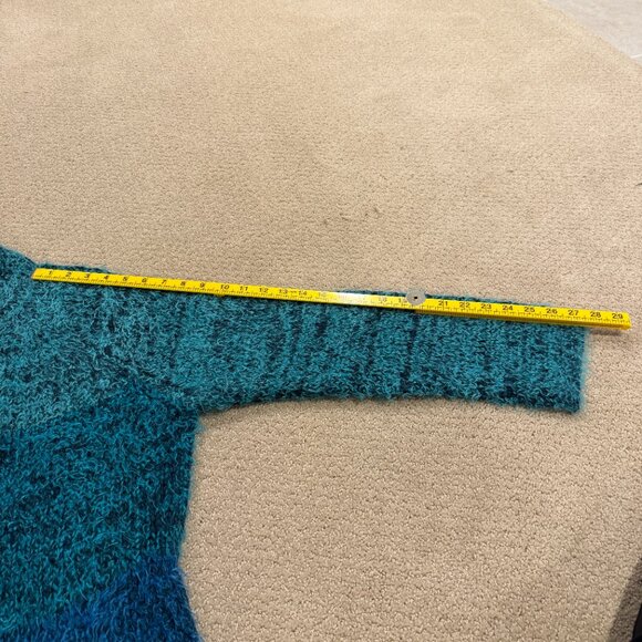 Sigrid Olsen Fuzzy Cardigan Sweater Ombre Blue Wool Artsy Boho LARGE#SOMU6920 - Picture 11 of 15